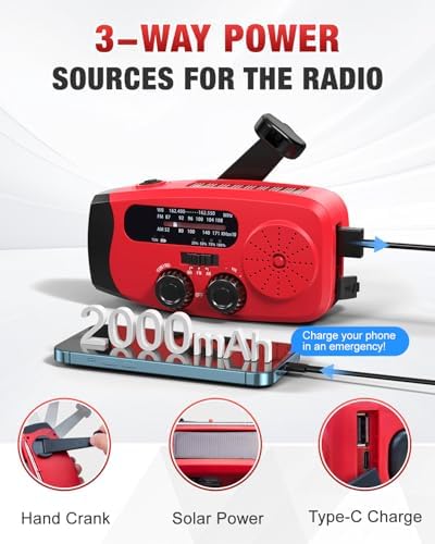 Emgykit Hand Crank Radio with AM/FM/NOAA Weather Band, - Image 6