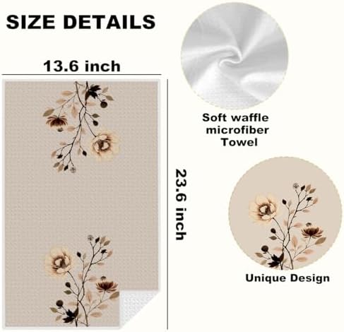 4 Pcs Vintage Flower Kitchen Towels Decorative Tea Towel - Image 2