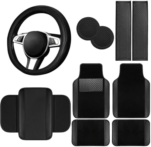 NBTEPEM 10 Pcs Car Floor Mats Full Set Car Accessories, Microfiber Leather by NBTEPEM