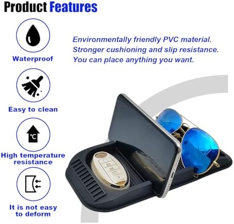 Car Dashboard Anti-Slip Mat Cell Phone Holder, Double-Groove Sticky Gripping - Image 4