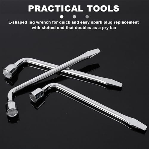 Car Spare Tire Wrench, 19mm L Type Slotted End Socket Repair Tool - Image 3