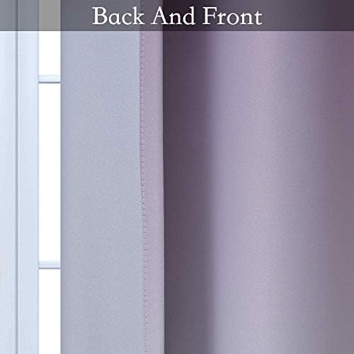 SimpleHome Purple to Grey White Ombre Room Darkening Curtains 84 Inch - Image 4