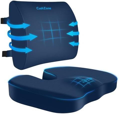 CushZone X-Large Seat Cushion and Lumbar Support Pillow by CushZone