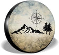 Nature Mountain Compass Spare Tire Cover Wheel Protectors Weatherproof Universal by cozipink