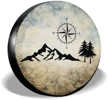 Nature Mountain Compass Spare Tire Cover Wheel Protectors Weatherproof Universal - Image 7