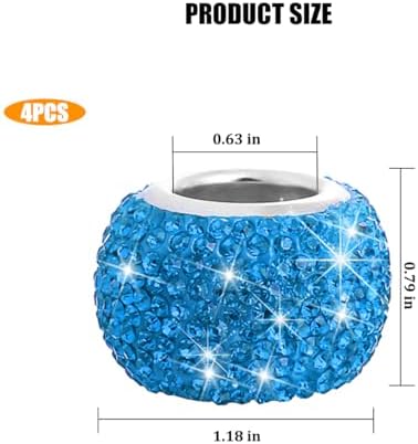 Bling Crystal Headrest Collar Rings, Light Blue - Image 2