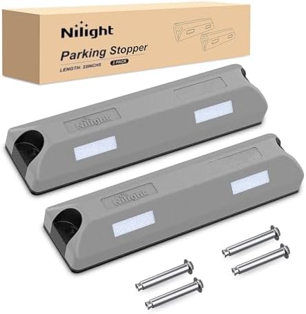 Nilight 22 Inch Rubber Parking Curbs, Heavy Duty Wheel Stops by Nilight