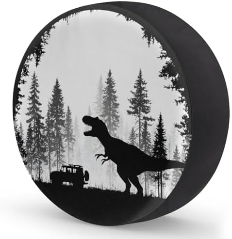 Spare Tire Cover for RV Trailer, Dinosaur Waterproof Sun Leather Wheel Cover - Image 2