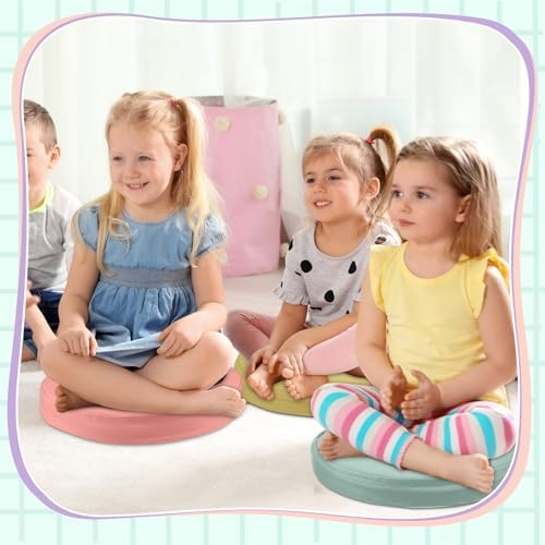 Juexica 8 Pcs Floor Cushions Kids, Hippie Boho Color, 13.8 x 13.8 x 2 Inch - Image 3