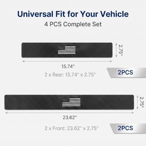 4PCS Car Door Sill Protectors, American Flag Leather Scratch-resistant - Image 2