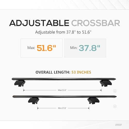 YZONA 53" Heavy Duty 300 LBS Universal Roof Rack Cross Bars - Image 5