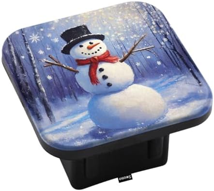 Swono Snowman Tow Hitch Covers Christmas Snowman Sun Rays Winter Forest Sturdy by Swono
