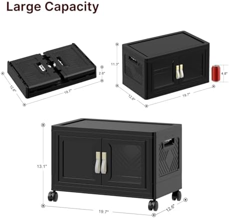 Stackable Storage Bins with Doors & Lids & Wheels - Image 2