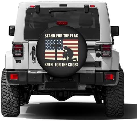 Stand for The Flag, Kneel for The Cross Spare Tire Cover Dust-Proof Wheel Tire - Image 2