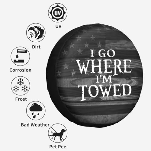 Spare Tire Cover I Go Where I'm Towed Tire Cover Protectors Waterproof - Image 6
