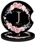 2pcs Letter J Car Coasters, Absorbent Universal neoprener Cup Holder Coasters by Unknown
