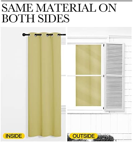 NICETOWN Paler Yellow Room Darkening Curtains - Image 5