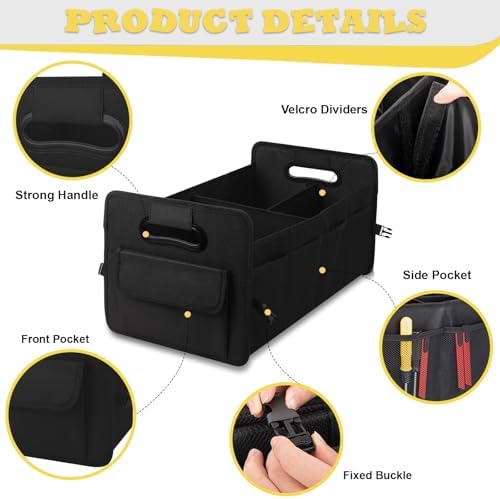 Car Trunk Organizer, Collapsible Car Organizers and Storage Large Black - Image 3