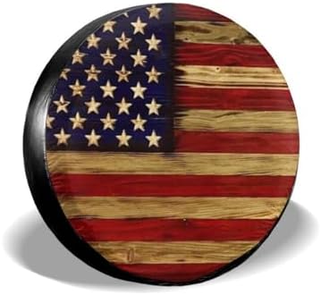 Tire Cover American Flag Potable Universal Spare Wheel Tire Cover 14" by TianHeYue
