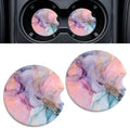 Car Cup Holder Ceramic Coasters 2 Pack, 2.56 in Anti Slip Absorbent Coaster by Rueneaj
