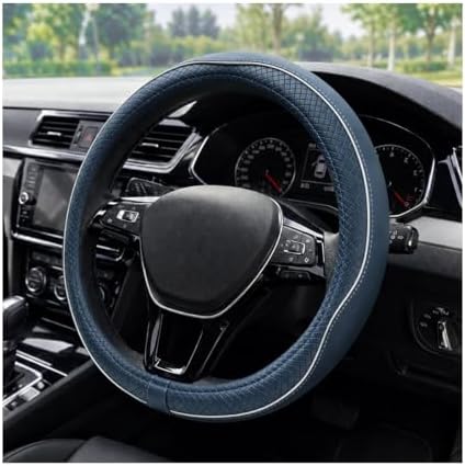 Car Steering Wheel Cover, 15 Inch Anti-Slip Breathable Leather Auto Steering by Unknown