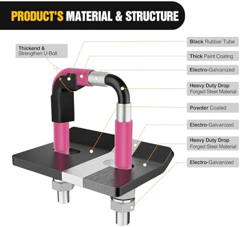 Nilight Trailer Hitch Tightener Anti-Rattle Hot Pink U-Bolt - Image 4
