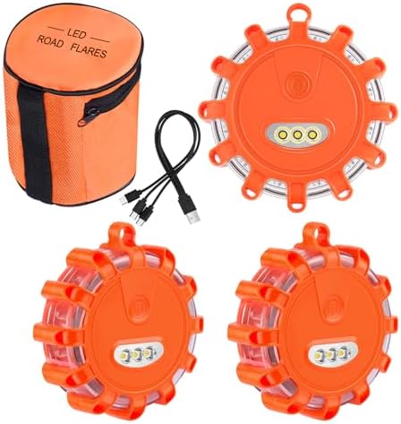 USB Rechargeable LED Road Flares Emergency Lights by MeliyaTVRemoteLightWatchAccessories