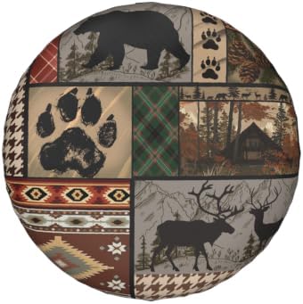 Cabin Bear Spare Tire Cover Lodge Deer Forest Waterproof Sun Wheel Cover Fit - Image 2