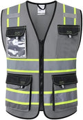 JKSafety Safety Vest for Men Women Hi Vis Reflective Vest JK220 Grey 3XL by JKSafety