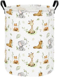 Round Laundry Basket Collapsible Storage Hamper Organizer Jungle Animals by LANGYASHAN