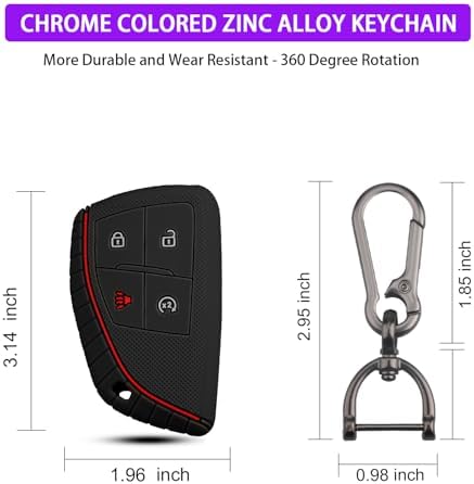 QBUC 2 Pcs for Chevy Key Fob Cover, 4 Buttons Silicone - Image 3