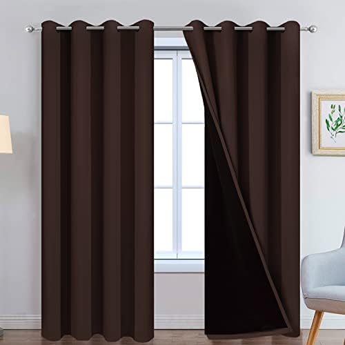 Yakamok Chocolate Brown Blackout Curtains 84 Inches Long 52" Wide, 2 Panels by Yakamok