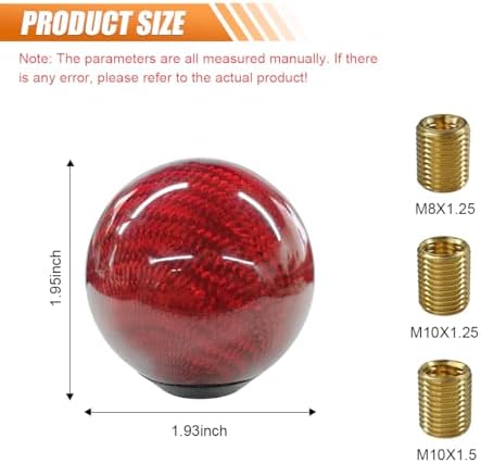 Carbon Fiber Shift Knob, Car Round Ball Gear Shifter Knobs - Image 2