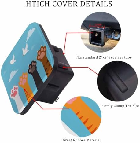 2" Receiver Hitch Cover Cat Paws, Cartoon Animal Dog Paws Cat Claws Sturdy - Image 3