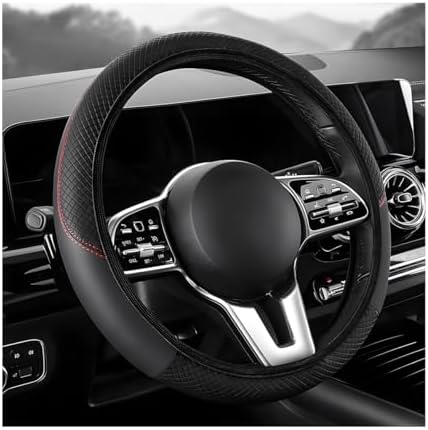 Car Steering Wheel Cover, 15 inch Carbon Fiber Microfiber Leather Elastic by Unknown