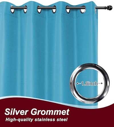 Grommet Outdoor Curtains for Patio Waterproof 8 Pcs 54x84 In Teal - Image 2