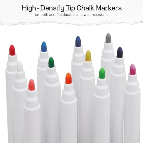 12 PCS Dark Green Liquid Chalk Markers, Fine Tip Neon Erasable Pens - Image 3