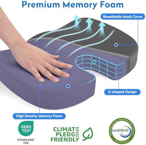 CushZone XXL Memory Foam Seat Cushion - Image 2