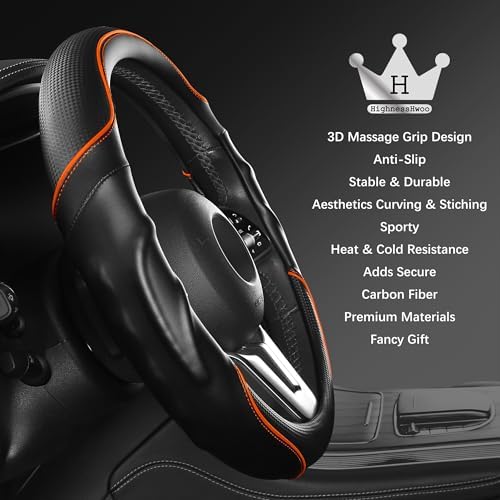 HighnessHwoo 3D Car Steering Wheel Cover Comfort Grip Massage Sporty Anti-Slip - Image 4
