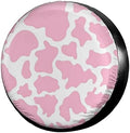 Pink Cow Print Spare Tire Cover Dust-Proof Wheel Tire Cover Fit Trailer by Foruidea