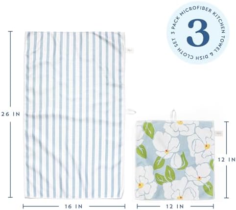 ELYN Microfiber Kitchen Dish Towel & Dish Cloth Set, Quick-Dry & Absorbent - Image 2