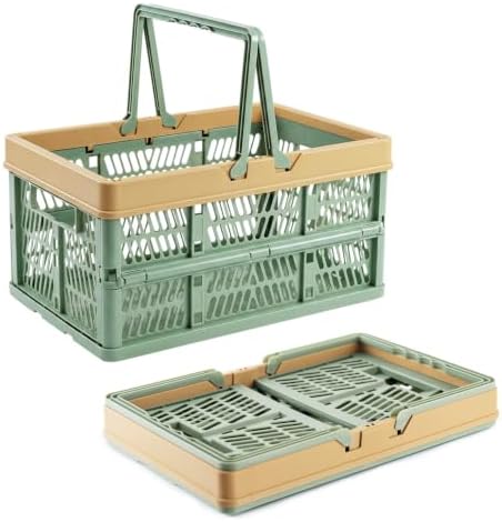 VALESKA Collapsible Crate 20L, Foldable Plastic Milk Crates by VALESKA