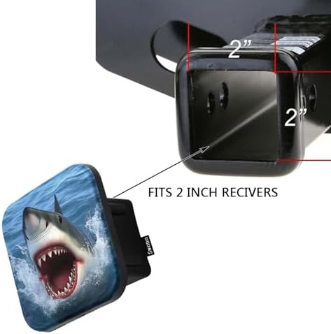 Swono Shark Trailer Hitch Tube Cover Plug Cap, Ocean Sea Huge Shake Jumping Big - Image 3