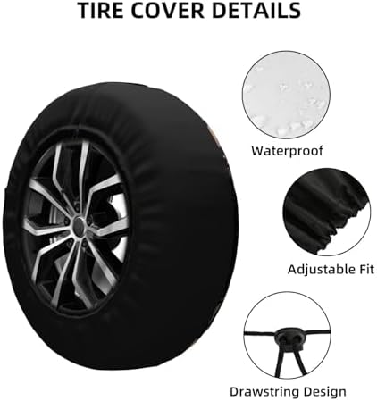 Night Sky Moth Spare Tire Cover Waterproof Wheel Cover 15 Inch Universal Fit - Image 5