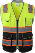 JKSafety Hi Vis Safety Vest for Men Women Cushioned Collar JK101 YBlack XL by JKSafety