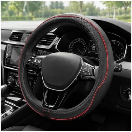Car Steering Wheel Cover, 15 Inch Anti-Slip Breathable Leather Auto Steering by Unknown
