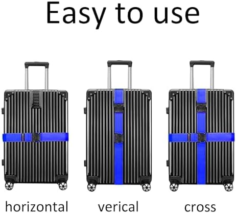4 Pack Blue Luggage Straps, Adjustable Travel Belt - Image 6