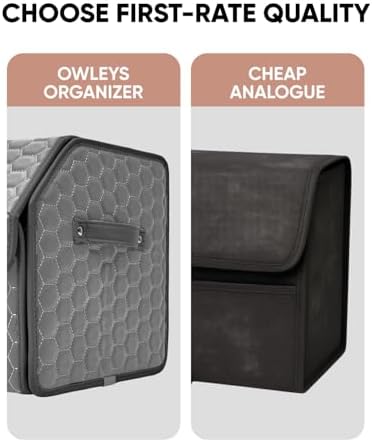 Owleys Trunk Organizer for SUV, PU Leather, 21.6in 50L - Image 6