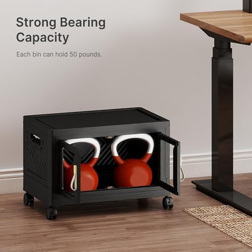 Stackable Storage Bins with Doors & Lids & Wheels - Image 3