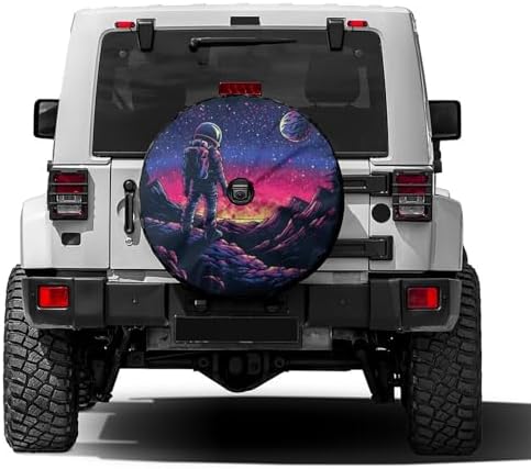 Delerain Spare Tire Cover with Backup Camera Hole Astronaut Galaxy Wheel Covers by Delerain